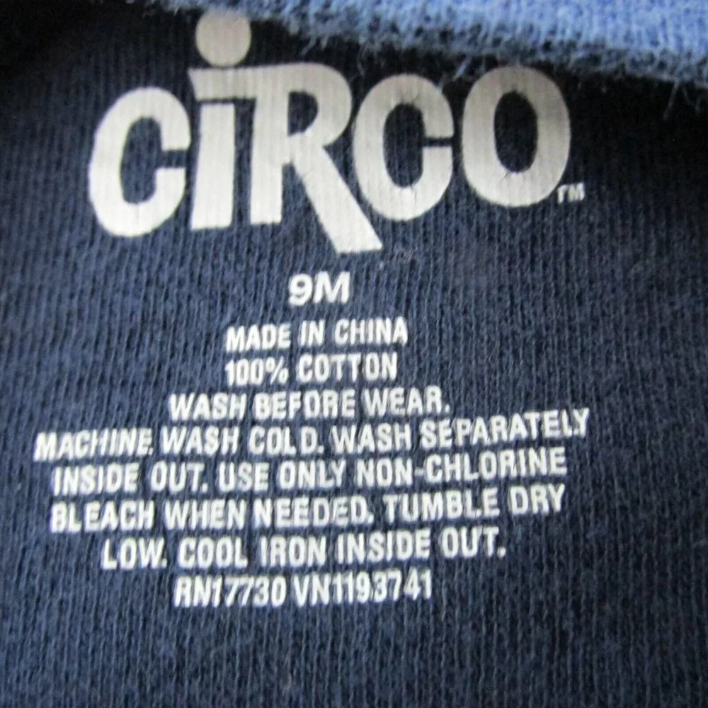 Circo One Piece Bodysuit Infant Boys 9M Navy Blue Short Sleeve Mommy‎ Rules Snap